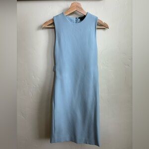 Theory Powder Blue Sleeveless Stretch Wool Sheath Dress, Size 00